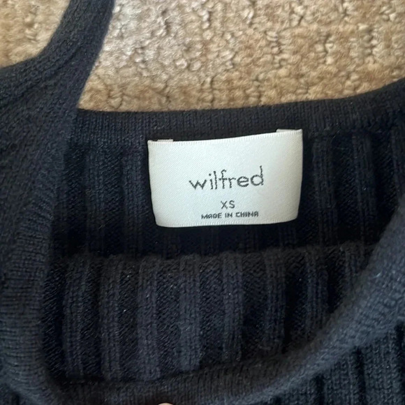 Aritzia Wilfred Manila Merino Wool Cropped Ribbed Tank | Size XS Black - Picture 7 of 7